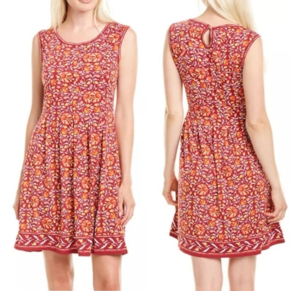 NWT | Max Studio Red Knit Floral Stretch Tank Dress XL